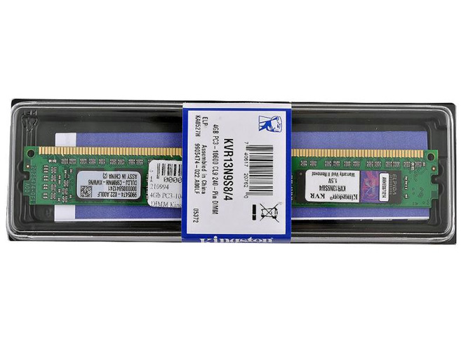 Модуль памяти DDR3 Kingston 4GB 1333MHz PC10600 [KVR13N9S8H/4] RET