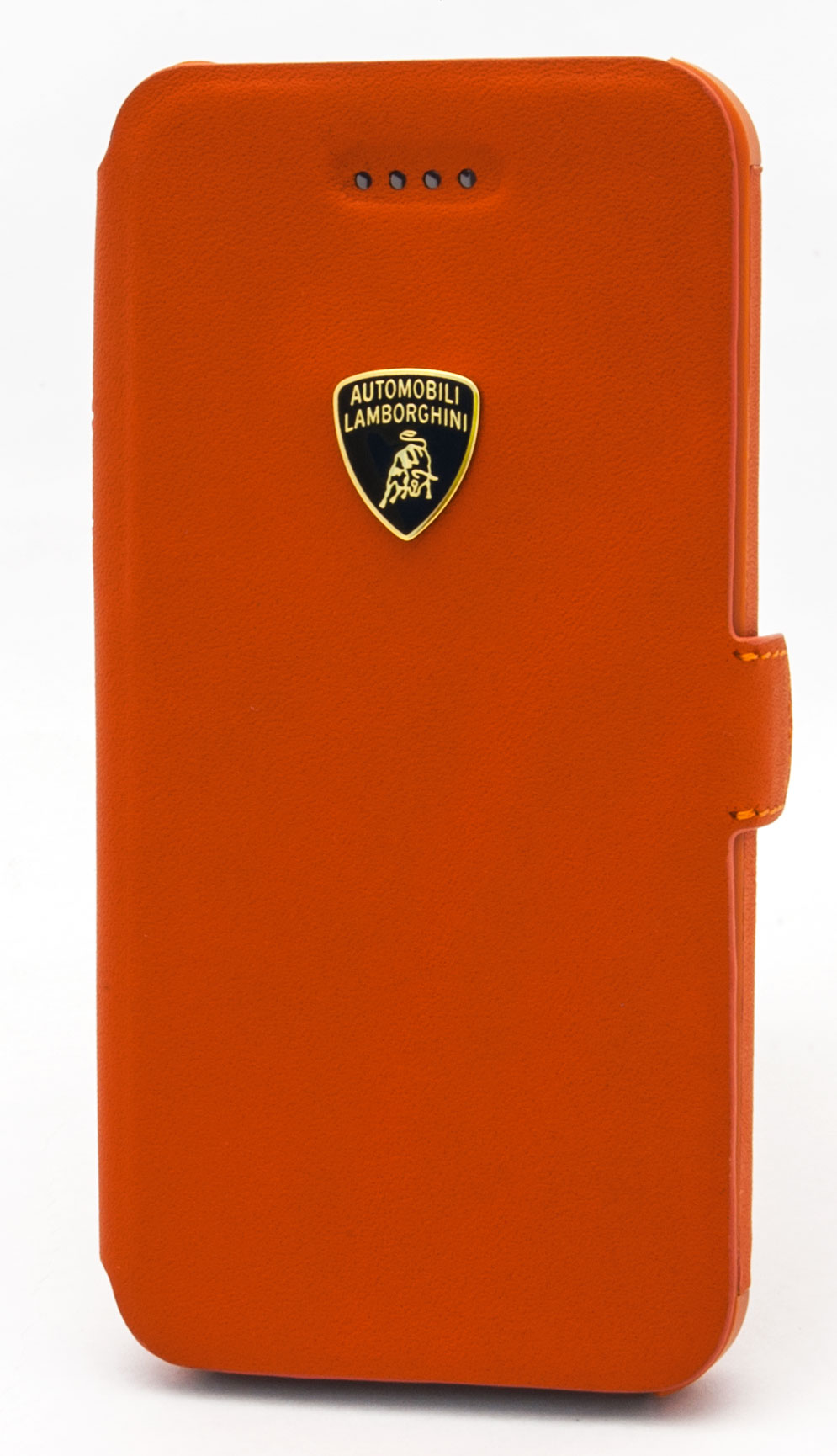 Кожаная кейс-книжка Lamborghini  Diablo для iPhone 5C (оранжевая)