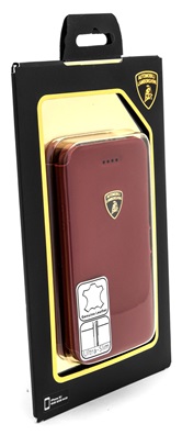 Кожаная кейс-книжка Lamborghini  Diablo для iPhone 5C (красная)