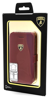 Кожаная кейс-книжка Lamborghini  Diablo для iPhone 5C (красная)