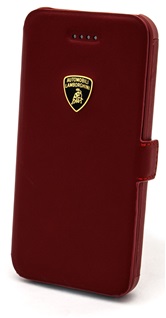 Кожаная кейс-книжка Lamborghini  Diablo для iPhone 5C (красная)