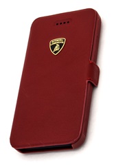 Кожаная кейс-книжка Lamborghini  Diablo для iPhone 5C (красная)