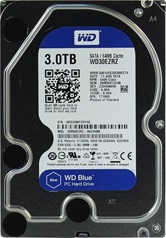 Жесткий диск 3Tb Western Digital WD30EZRZ (SATA 6Gb/s, 5400 rpm, 64Mb) Caviar Blue