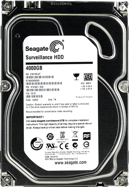 Жесткий диск 4Tb Seagate ST4000VX000 (SATA 6Gb/s, 5900 rpm, 64Mb) Surveillance HDD