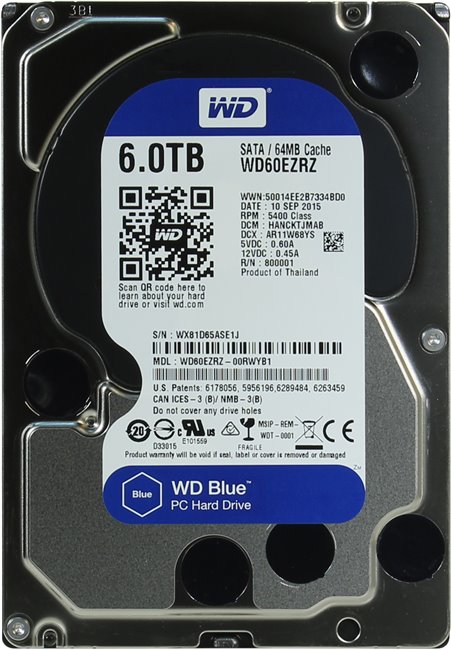 Жесткий диск 6Tb Western Digital WD60EZRZ (SATA 6Gb/s, 5400rpm, 64MB) Caviar Blue