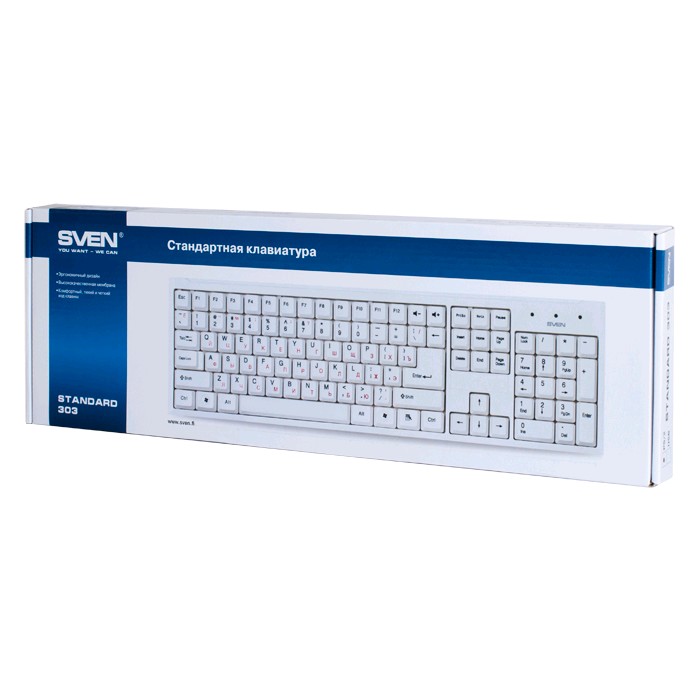 Клавиатура SVEN Standard 303 / USB / WIRED / White