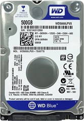 Жесткий диск 2,5" 500Gb Western Digital WD5000LPCX (SATA 6Gb/s, 5400 rpm, 8Mb, 7mm) Scorpio Blue