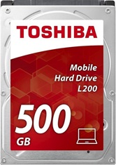 Жесткий диск 2,5" 500Gb Toshiba L200 HDWJ105UZSVA (SATA 3Gb/s, 5400 rpm, 8Mb, 9.5mm)