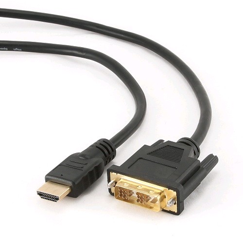 Кабель HDMI-DVI Gembird/Cablexpert, 3м, 19M/19M, single link, черный, позол.разъемы, экран, пакет