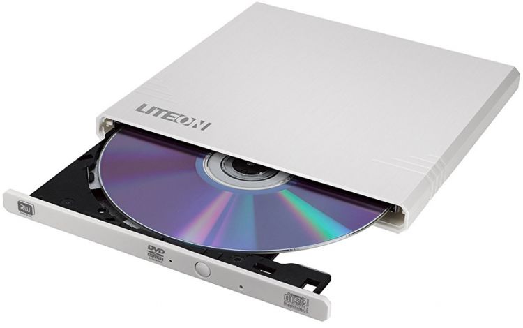 Привод Внешний DVD±RW LITE-ON eBAU108-21 (USB, Slim, White, RTL) USB 2.0
