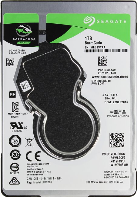 Жесткий диск 2,5" 1Tb Seagate ST1000LM048 (SATA 6Gb/s, 5400 rpm, 128Mb, 7mm) Barracuda