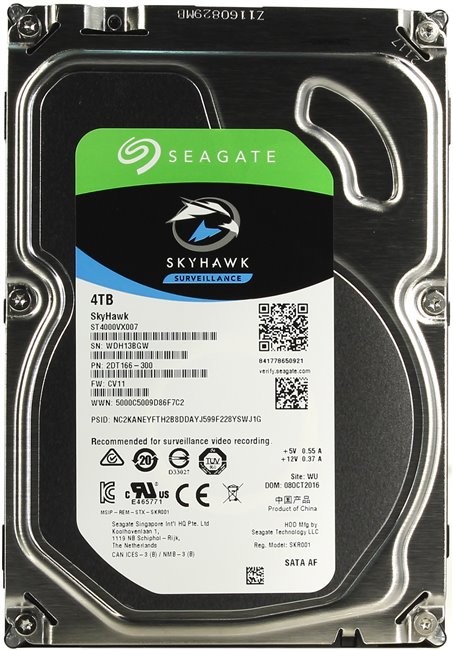 Жесткий диск 4Tb Seagate ST4000VX007 (SATA 6Gb/s, 64Mb) Skyhawk  