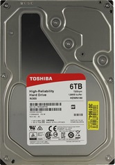 Жесткий диск 6Tb Toshiba N300 HDWN160UZSVA (SATA 6Gb/s, 7200 rpm, 128Mb) NAS
