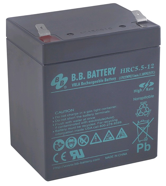 Аккумулятор B.B. Battery HRC 5.5-12  12V 5Ah