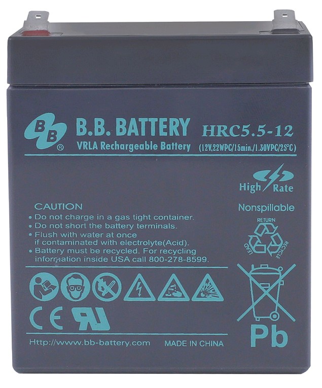 Аккумулятор B.B. Battery HRC 5.5-12  12V 5Ah