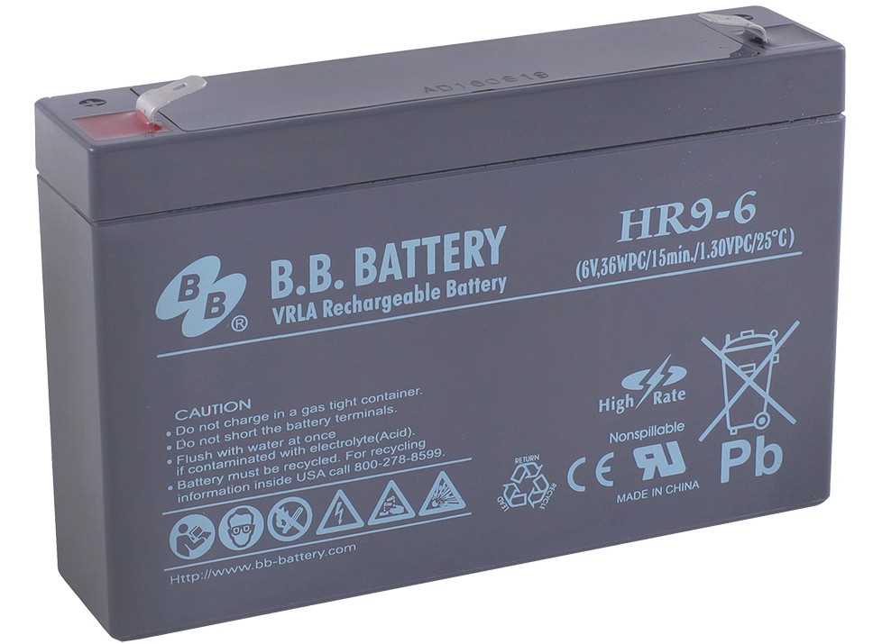 Аккумулятор B.B. Battery HR 9-6  6V 9Ah