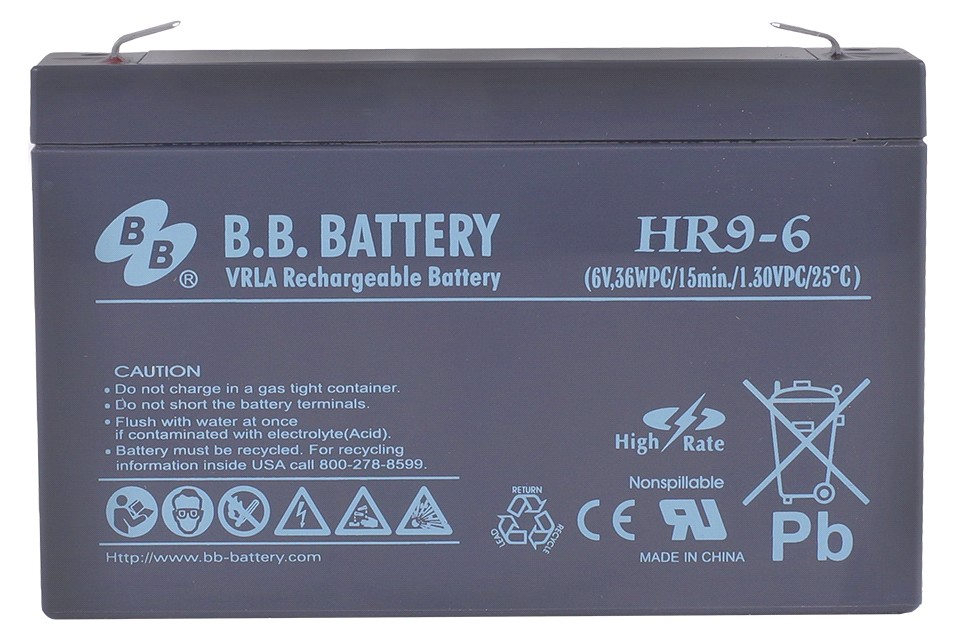 Аккумулятор B.B. Battery HR 9-6  6V 9Ah