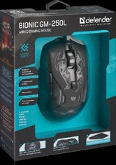 Мышь проводная игровая  Defender Bionic GM-250L оптика,6кнопок,800-3200dpi