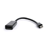 Переходник Cablexpert miniDisplayPort - DisplayPort 20M/20F, длина 16см, черный,