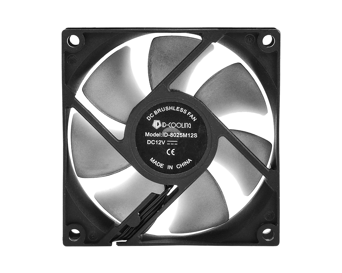 Вентилятор ID-COOLING NO-8025-SD 80x80x25мм (136шт./кор, 3pin, черный, 2000об/мин)  BOX