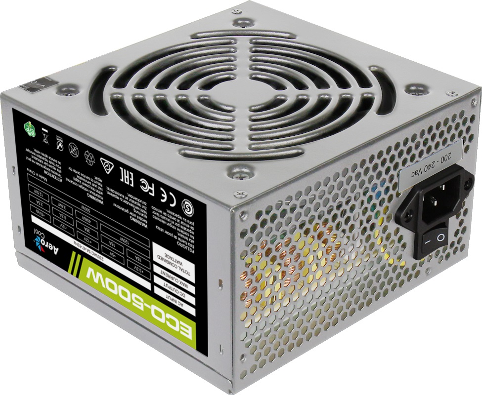 Блок питания Aerocool ECO-500W (ATX 2.3, 500W, 120mm fan) Box