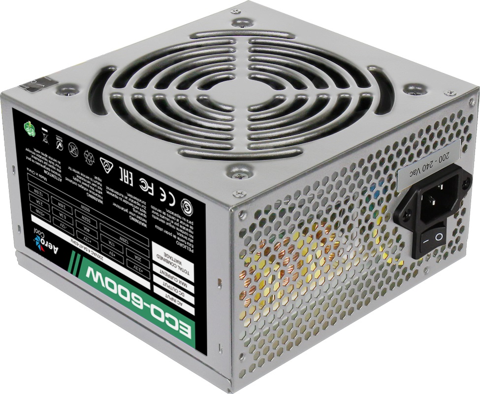 Блок питания Aerocool ECO-600W (ATX 2.3, 600W, 120mm fan) Box