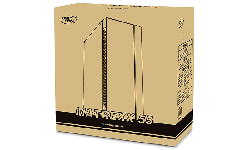 Корпус Deepcool MATREXX 55 без БП, боковое окно (закаленное стекло), LED strip спереди, черный, ATX