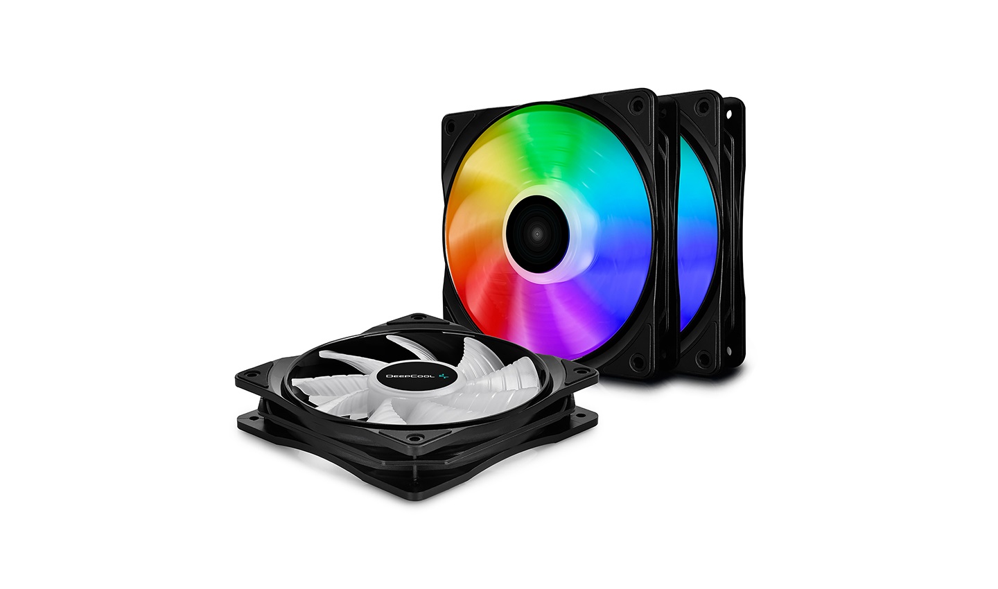 Вентилятор DEEPCOOL CF120 (3 IN 1) RGB 120x120x25мм (16шт./кор, 3xCF120, PWM, Addresable RGB подсветка, 500-1500об/мин) Retail