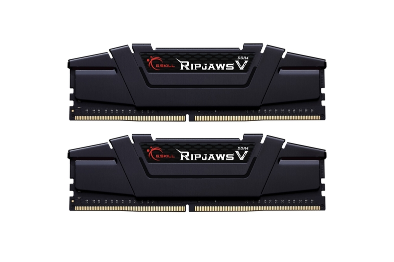 Модуль памяти DDR4 G.SKILL RIPJAWS V 16GB (2x8GB) 3200MHz CL16 (16-18-18-38) 1.35V / F4-3200C16D-16GVKB / Classic Black