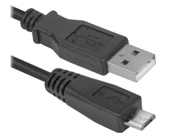 Кабель Defender USB2.0 USB08-06 AM-microBM черный, 1,8м  (87459)