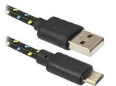 Кабель Defender USB2.0 USB08-03T AM-microBM черный, 1м  (87474)