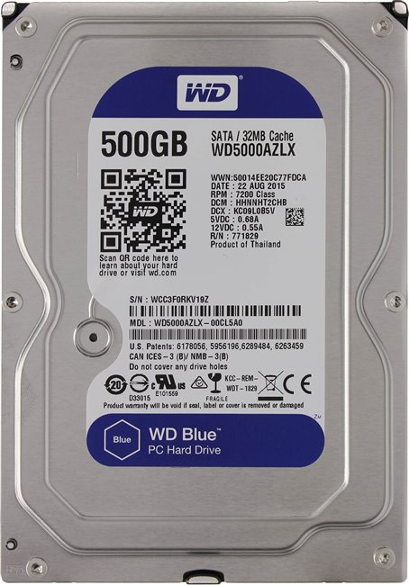 Жесткий диск 500Gb Western Digital WD5000AZLX (SATA 6Gb/s, 7200rpm, 32Mb) Caviar Blue