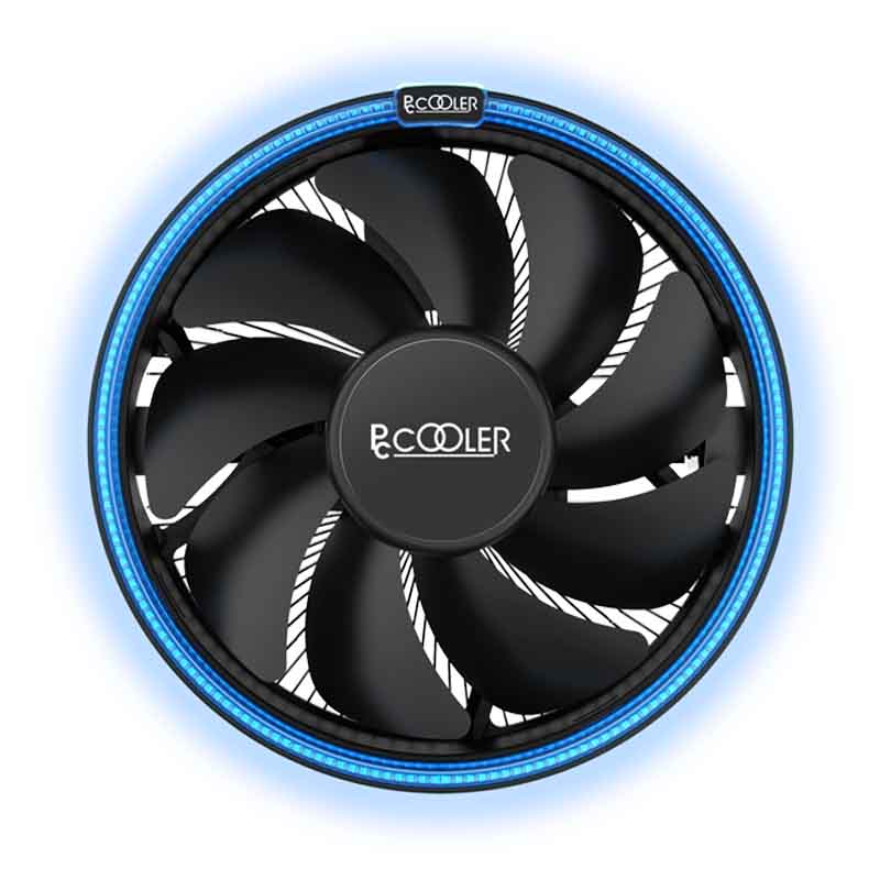 Кулер PCCooler E126MB S775/115X/AM2/2+/AM3/3+/AM4/FM1/FM2/2+ (48 шт/кор, TDP 92W, вент-р 120мм с PWM, Blue LED FAN, 1000-1800RPM, 26.5dBa) Retail Color Box