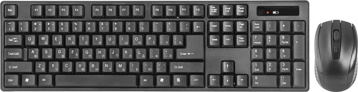 Беспроводной комплект клавиатура+мышь Defender  #1 C-915 USB полноразмерный, черный (45915)