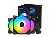 Вентилятор PCCooler HALO ARGB KIT (3 IN 1) 120x120x25мм (PWM, Addressable, RGB контроллер, 20шт./кор, пит. от мат.платы и БП, 1000-2000 об/мин) Retail