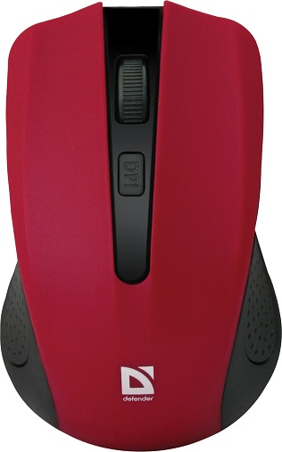 Мышь беспроводная  Defender Accura MM-935 (красный) 3кн+кл, 800/1200/1600 dpi  52937