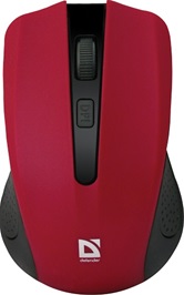 Мышь беспроводная  Defender Accura MM-935 (красный) 3кн+кл, 800/1200/1600 dpi  52937