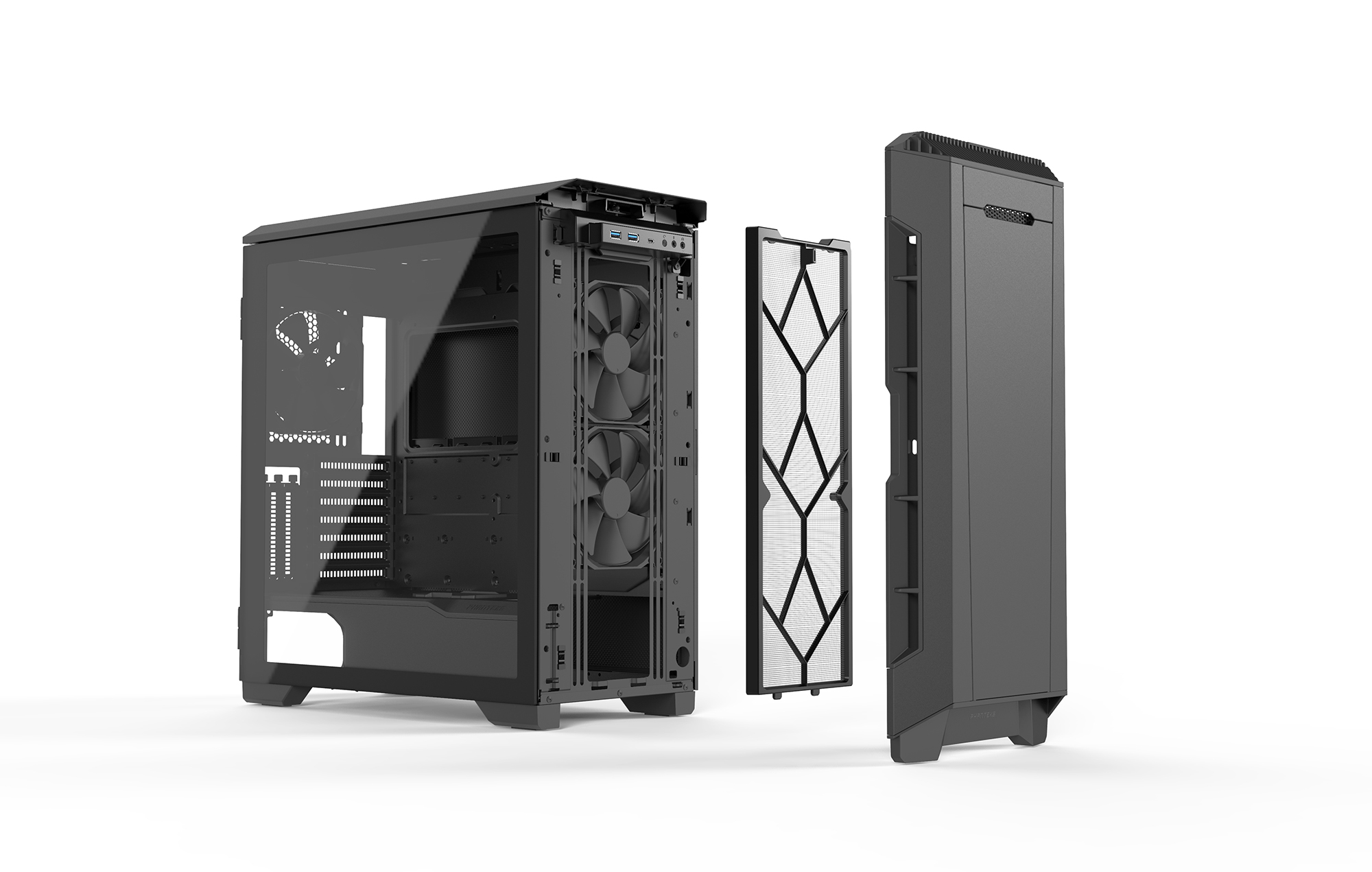 Корпус PHANTEKS Eclipse P600S, Black, звукоизоляционные панели на магнитах, боковая панель Tempered Glass, Mid-Tower / PH-EC600PSTG_BK01_RU