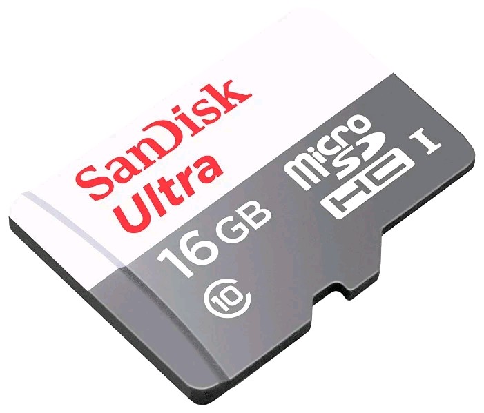 Карта памяти MicroSDHC 16GB SanDisk Class 10 UHS-I 80MB/s + адаптер [SDSQUNS-016G-GN3MA]