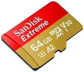 Карта памяти MicroSDXC 64GB SanDisk Extreme Class 10 UHS-I V30 A2 + адаптер [SDSQXA2-064G-GN6MA]