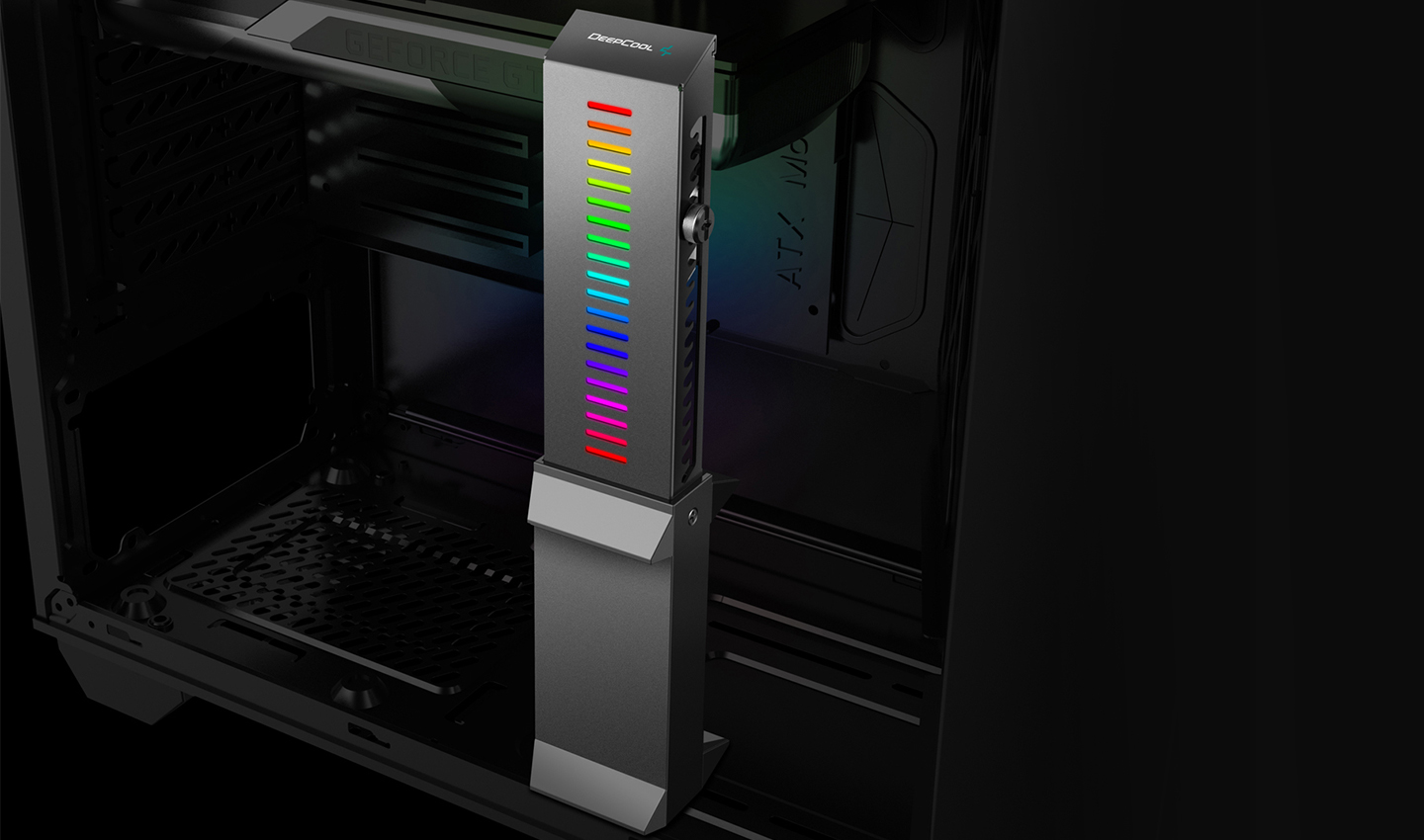 Держатель для видеокарты Deepcool GH-01 A-RGB (комплект цветового дооснащения корпуса, ARGB, подключение 3pin (+5V-D-G)) Color Box