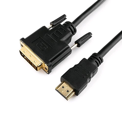 Кабель HDMI-DVI Gembird/Cablexpert, 5м, 19M/19M, single link, черный, позол.разъемы, экран, пакет (CC-HDMI-DVI-15)