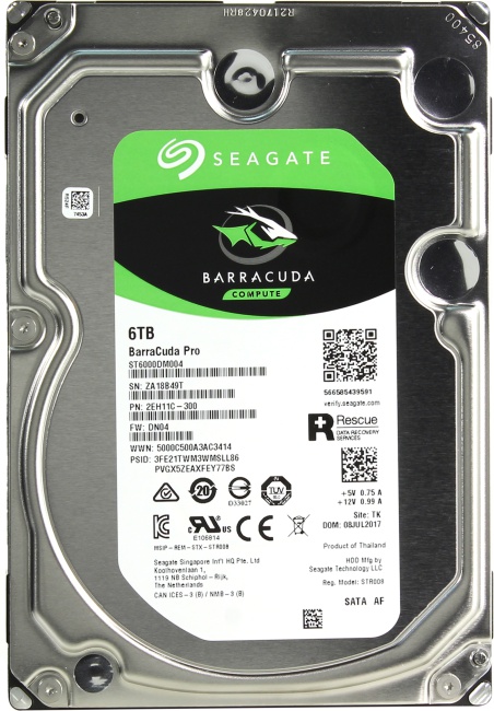Жесткий диск 6Tb Seagate ST6000DM003 (SATA 6Gb/s, 5400 rpm, 256Mb) Barracuda