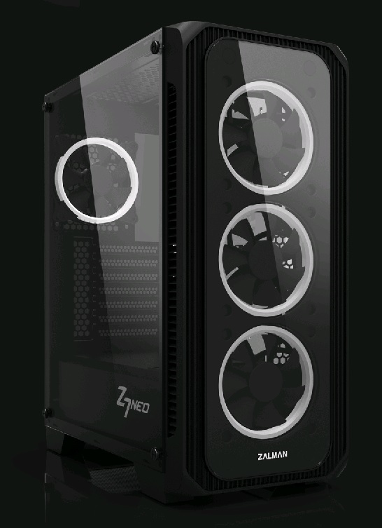 Корпус ZALMAN Z7 NEO, без БП, боковое окно (закаленное стекло), черный,  ATX