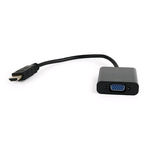 Переходник Gembird/Cablexpert HDMI-VGA 19M/15F  15см, черный (A-HDMI-VGA-04)