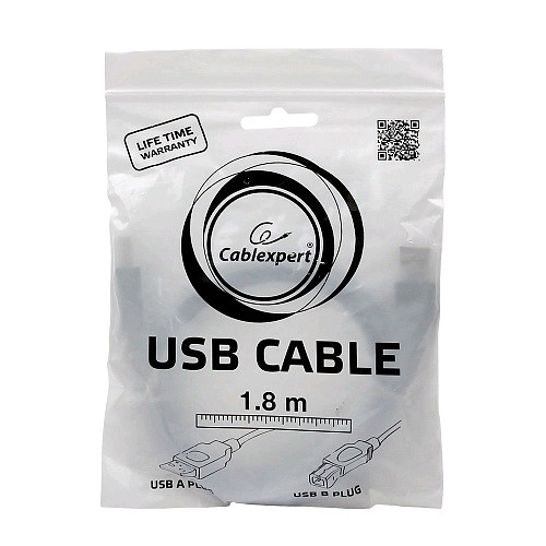 Кабель USB2.0  AM/BM 1,8 м серый CCP-USB2-AMBM-6G