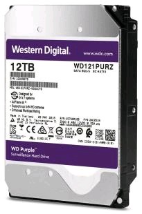 Жесткий диск 12Tb Western Digital WD121PURZ (SATA 6Gb/s, 7200 rpm, 256MB) Caviar Purple