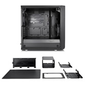 Корпус Fractal Design Meshify Mini C Tempered Glass / mATX, tempered glass / 2x120mm fans inc. / FD-CA-MESH-C-MINI-BKO-TGD