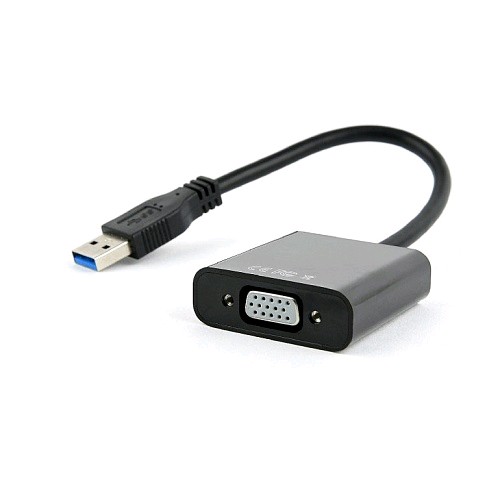 Конвертер (видеоадаптер) Cablexpert USB3.0 - VGA , длина кабеля 15см, черный, AB-U3M-VGAF-01
