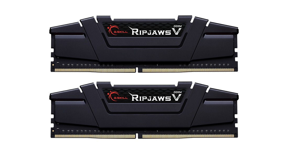 Модуль памяти DDR4 G.SKILL RIPJAWS V 32GB (2x16GB) 3600MHz CL18 (18-22-22-42) 1.35V / F4-3600C18D-32GVK / Classic Black